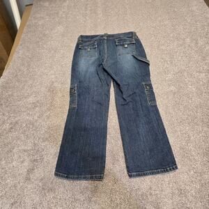 Grunge Vintage versatile casual Utility Cargo Hipster Bootcut Denim Jeans sz 9